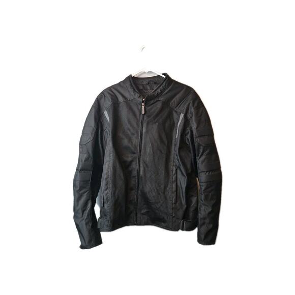 Bilt Motorcycle Jacket Size L Black Padded Back & Arms Mesh Front Used - Picture 1 of 12